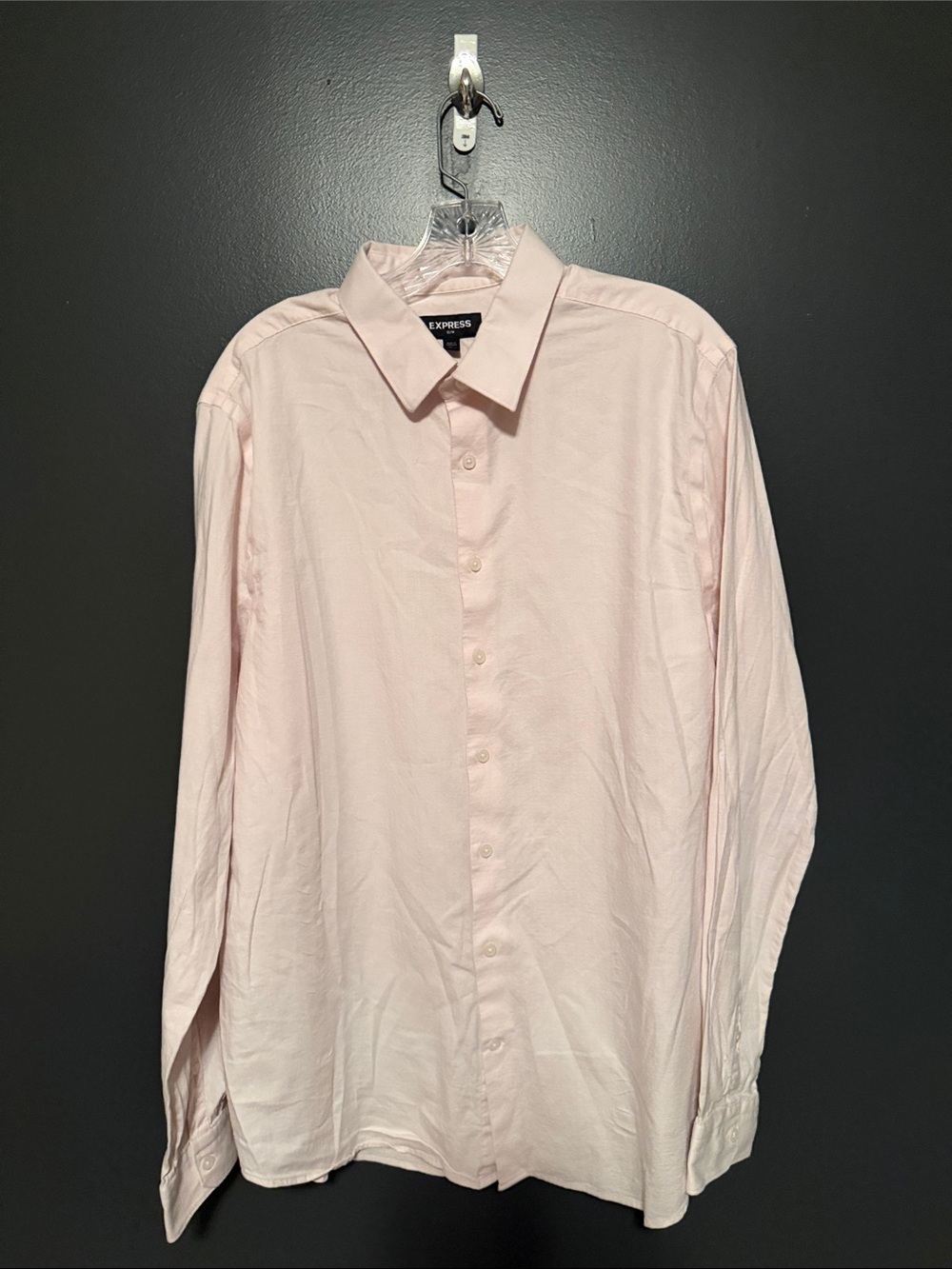 Express Blush Pink Long-Sleeve Button-Up Shirt